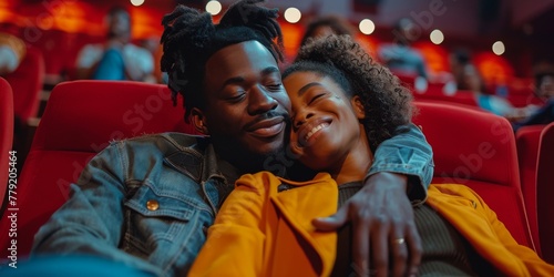 A Man and a Woman Sitting in a Movie Theater