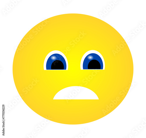 Sticker with unpleasantly surprised emoticon