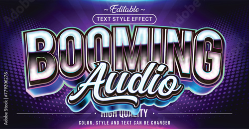 Editable text style effect - Booming Audio text style theme.