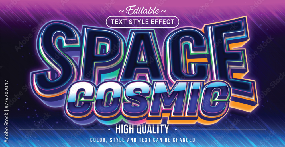 Editable text style effect - Space Cosmic text style theme. Editable text style effect - Space Cosmic text style theme.