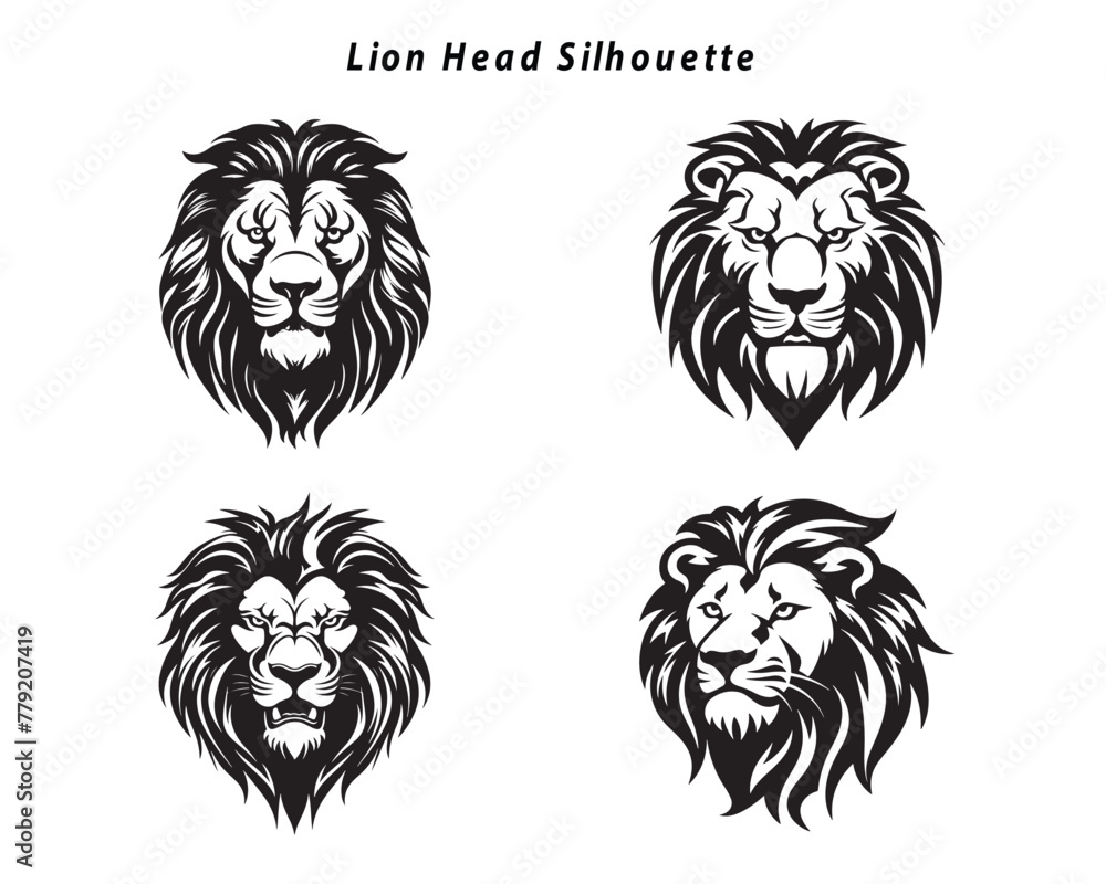 Lion Head Silhouette Bundle Lion Head Silhouette Bundle