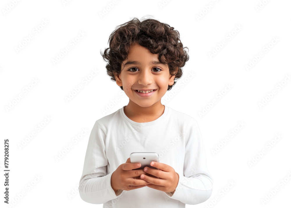 Middle Eastern Boy Smiling with Smartphone Middle Eastern Boy Smiling with Smartphone