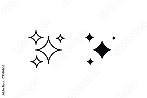 Shine icon  Clean star icon on white background