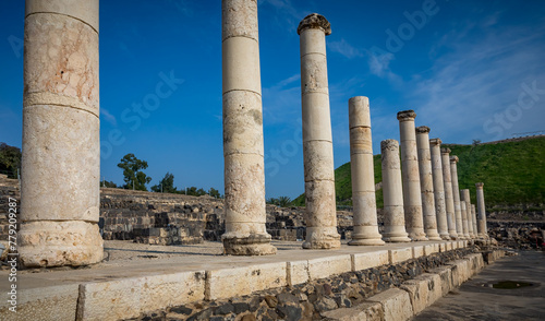 Ruins of the ancient city in Bet She'an , Israel