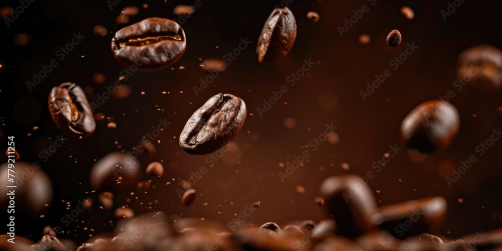 Food Texture Background: Floating Coffee Beans, Artful Display of Coffee Beans in a Warm Tonal Composition Food Texture Background: Floating Coffee Beans, Artful Display of Coffee Beans in a Warm Tonal Composition