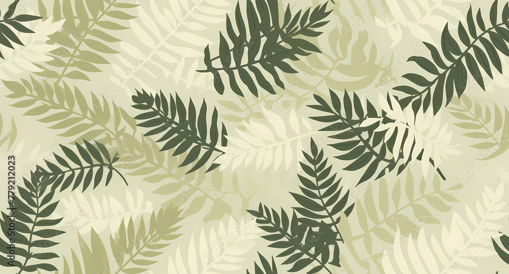 Green fern leaf pattern