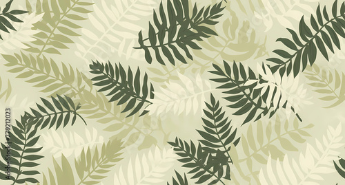 Green fern leaf pattern