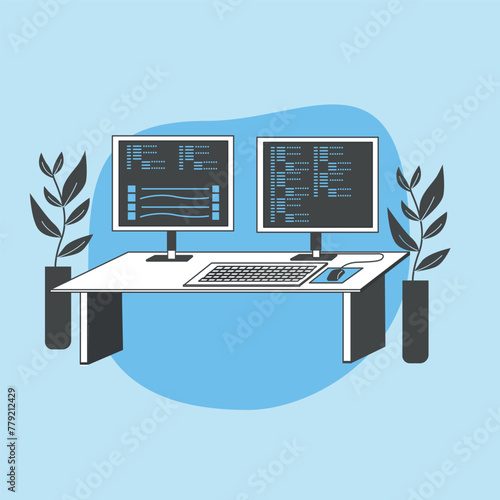 illustration of dual computer