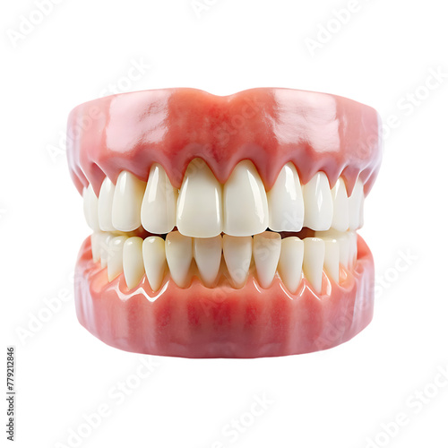 A sore tooth amidst healthy teeth isolated on transparent background