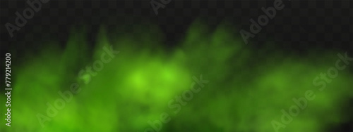 Green stink bad smell, smoke or poison gases,chemical toxic vapour.Vector realistic set of stench breath or sweat odor isolated on transparent checkered background.
