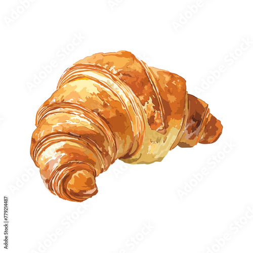 croissant in white background with watercolor style