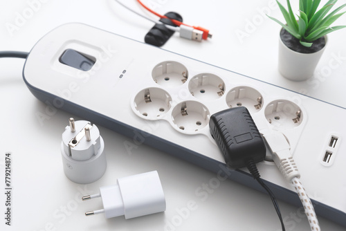 Electric power strip. Multiple devices connected