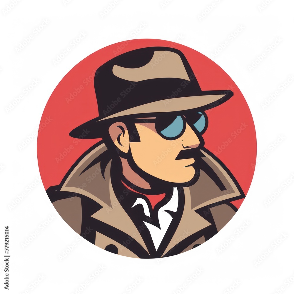 This image features a stylized illustration of a detective wearing a fedora and trench coat, with his face blurred out to add an air of mystery