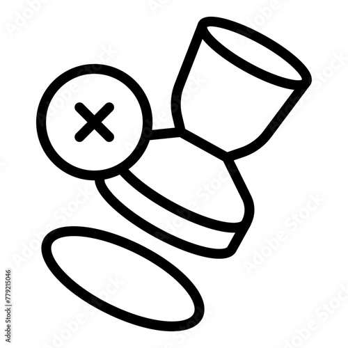 A unique design icon of stamp not accepted 

