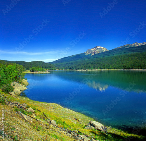 Medicine Lake, Jasper National Park of Canada, Alberta - UNESCO World Heritage Site © Pecold