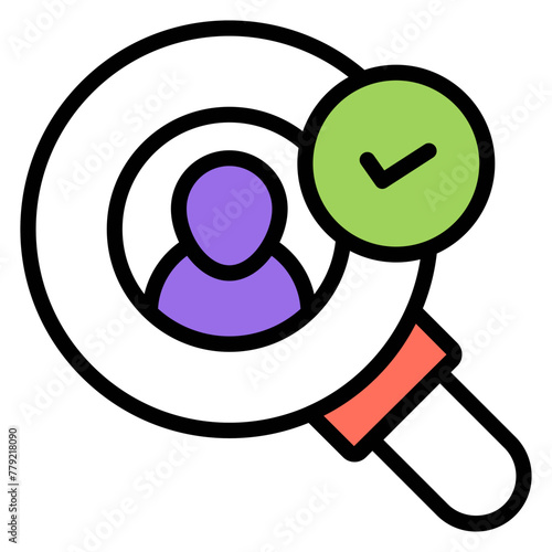 Avatar under magnifying glass, concept of headhunting

