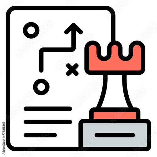 A flat design icon of stratagem


