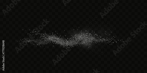 Grainy scatterings of sugar and salt crystals. Splashes of water and snow. Rain overlay effect and sea spray.Vector flour illustration.
