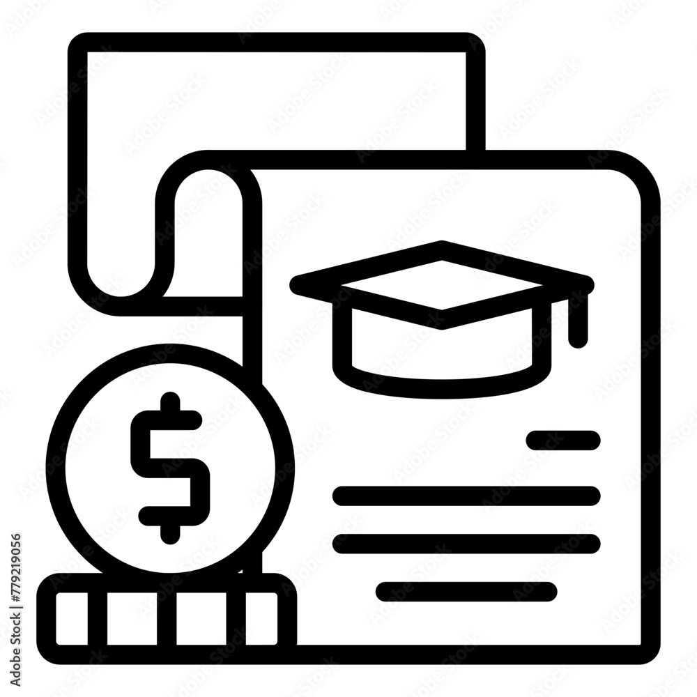 A linear design icon of educational grant
A linear design icon of educational grant