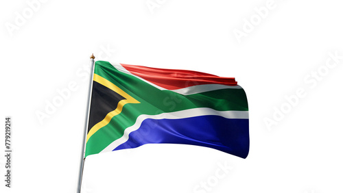 Obraz na plátně flag of south africa on a transparent background, waving in the wind, symbol of