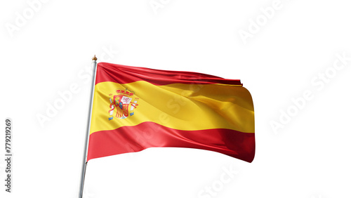 spanish flag on a transparent background, waving in the wind, spain flag with no background, tall flagpole, national symbol of spain, madrid, transparent png