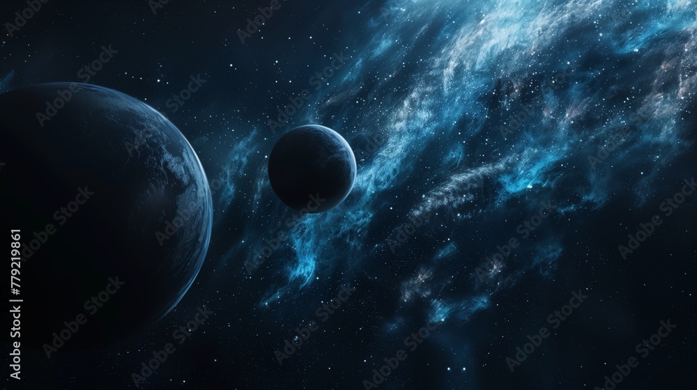 Obraz premium Two Planets in Space