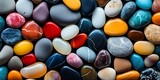 Colorful pebbles background. Top view of colorful stones.