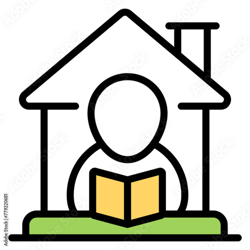 A flat design icon of pupil

