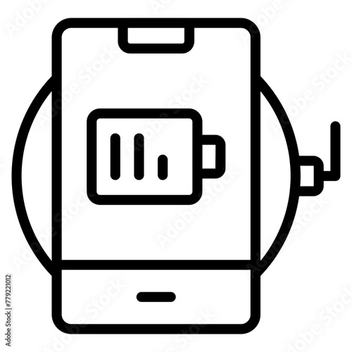 A linear design icon of mobile battery

