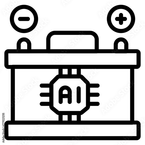 A linear design icon of car battery

