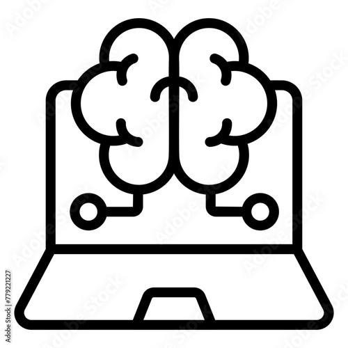 Modern design icon of online brain

