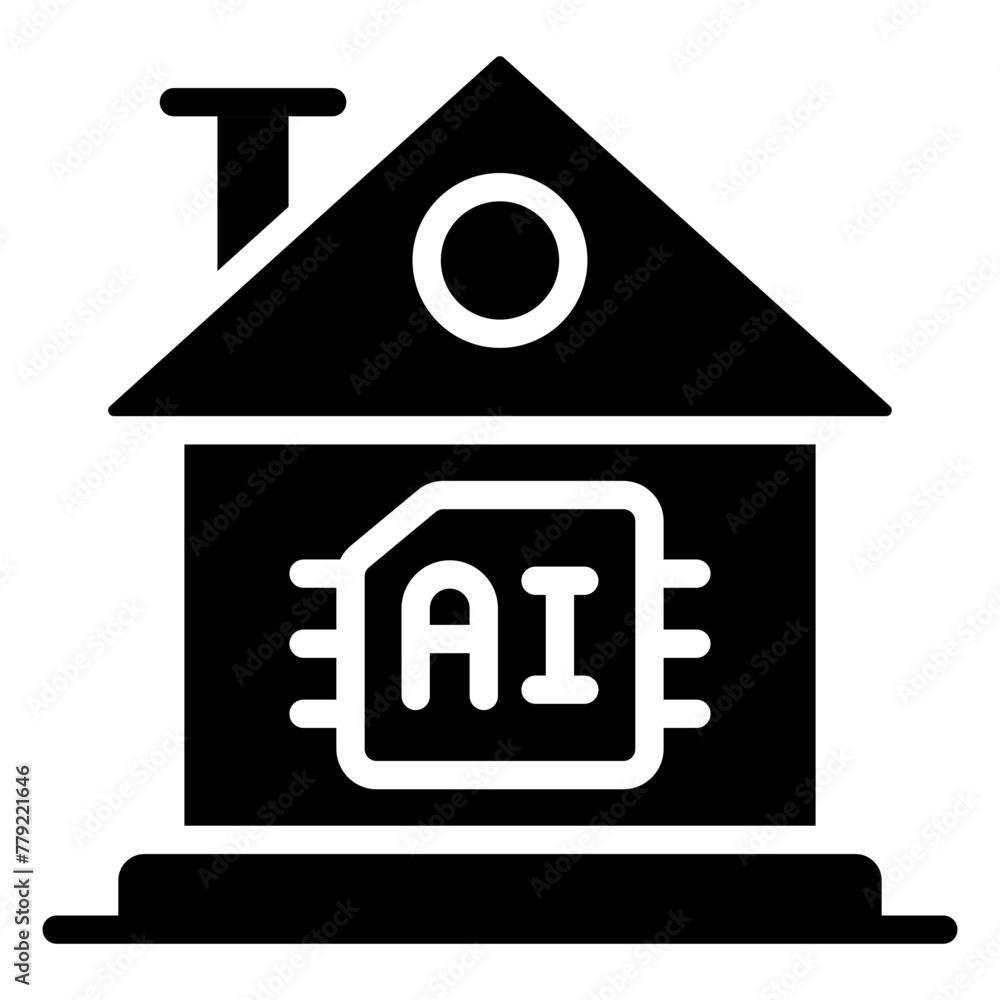 solid design icon of smart home processor
solid design icon of smart home processor