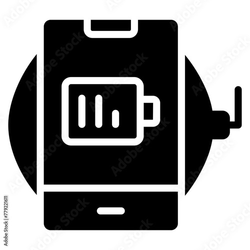 A solid design icon of mobile battery

