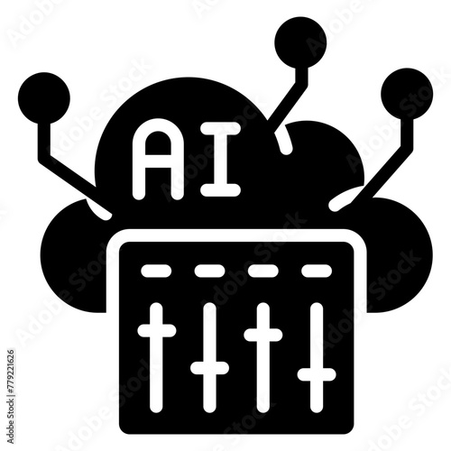 Editable design icon of cloud equalizer

