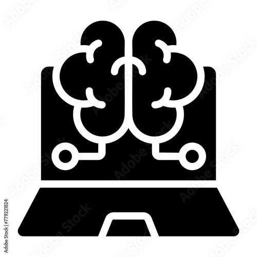 Modern design icon of online brain


