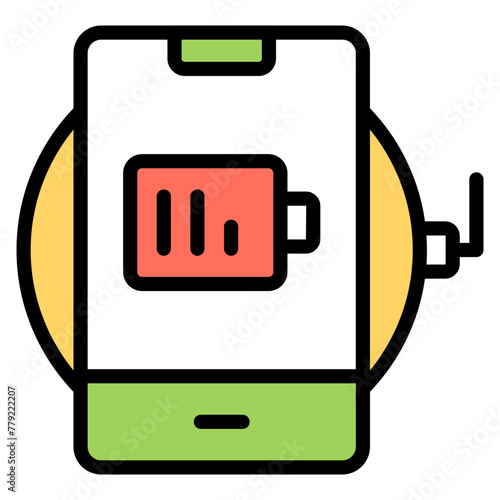 A flat design icon of mobile battery

