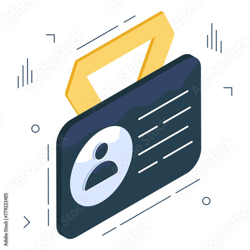 A modern design icon of I'd card

