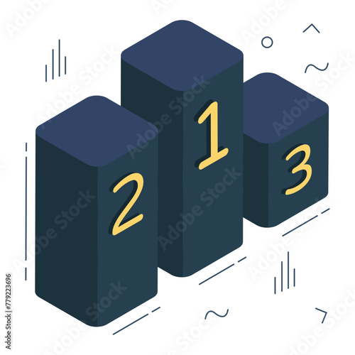 Position ranking board, icon of leaderboard

