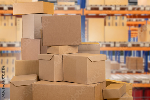Cardboard boxes. Bunch of p...