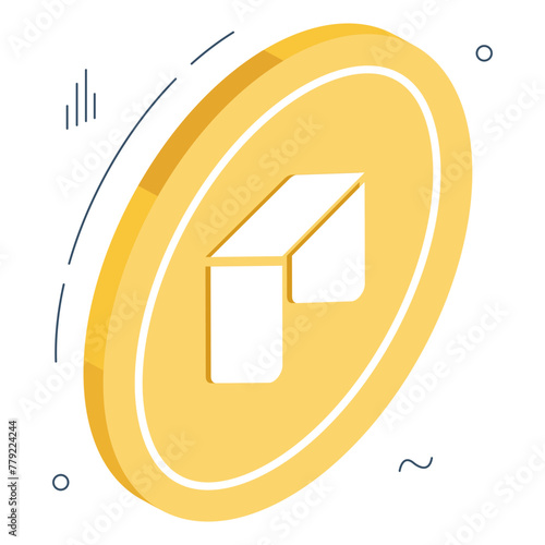 An icon design of neo coin 

