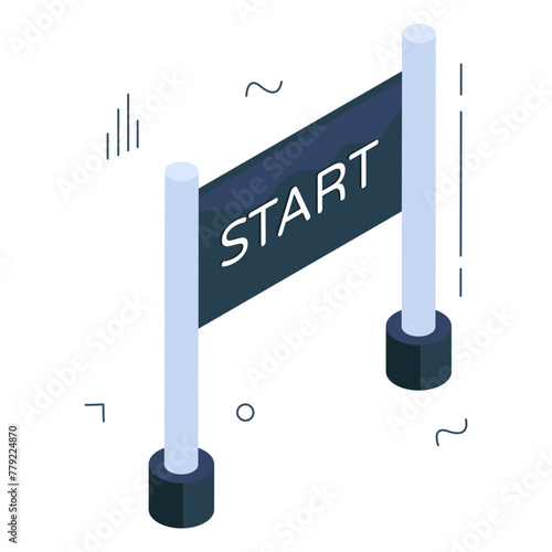 An icon design of start line

