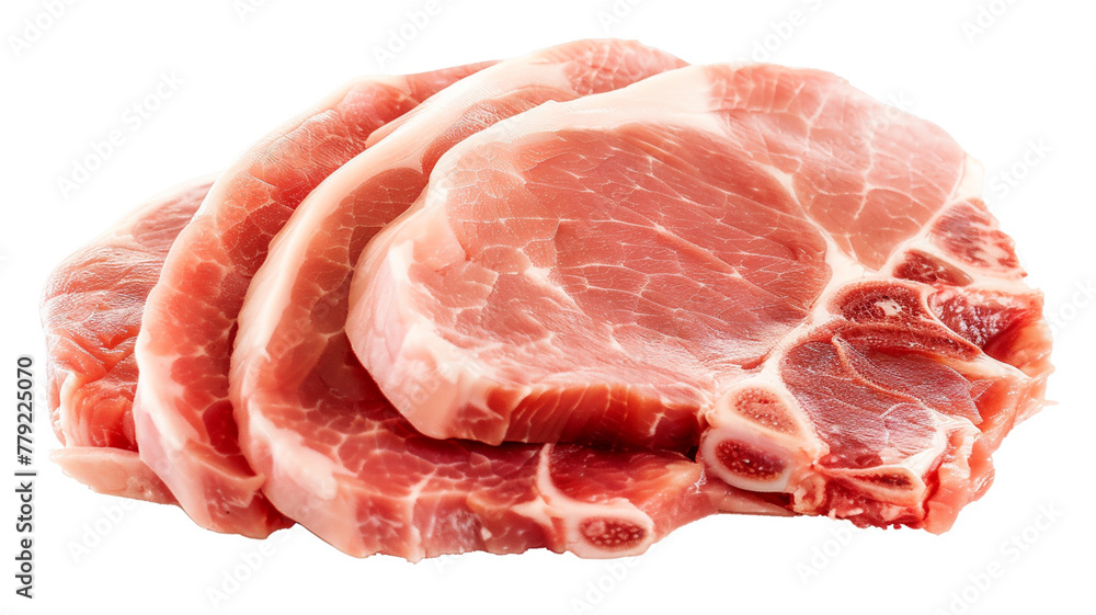 新鮮な豚肉 白背景