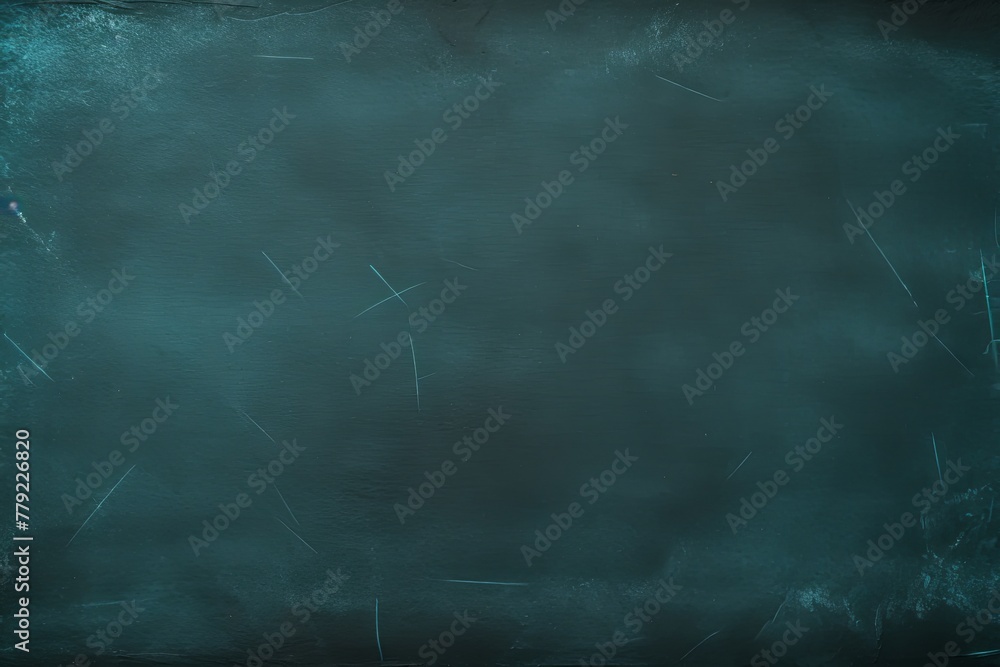 Obraz premium Cyan blackboard or chalkboard background with texture of chalk school education board concept, dark wall backdrop or learning concept with copy space blank for design photo text or product 