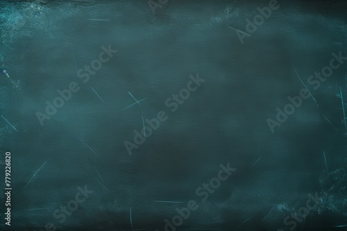 Cyan blackboard or chalkboard background with texture of chalk school education board concept, dark wall backdrop or learning concept with copy space blank for design photo text or product 