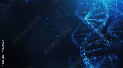Abstract background modern and futuristic Blue color DNA photo