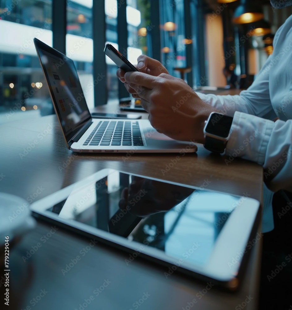 Naklejka premium person typing on a laptop computer