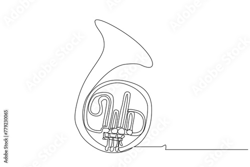 saxophone musical instrument object one line art design vector