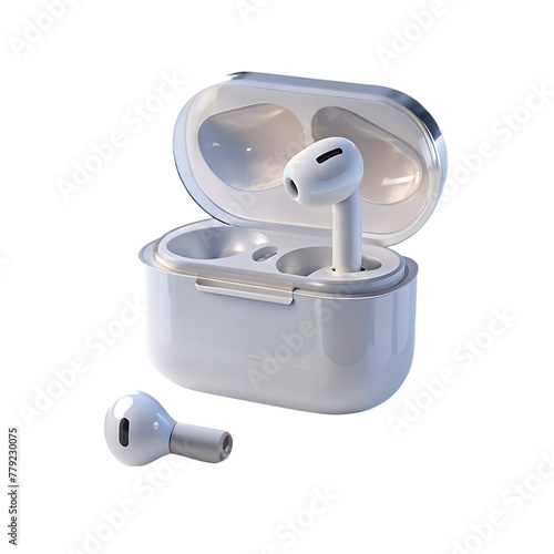 wireless tws earbuds icon isolated 3d render illustration photo