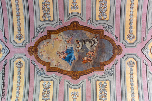 Ceiling of the interior of the parish church of Nossa Senhora das Merces in the city of Lisbon. photo