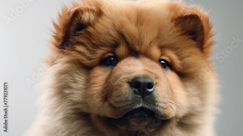 Puppy, Chow Chow Dog on White Background